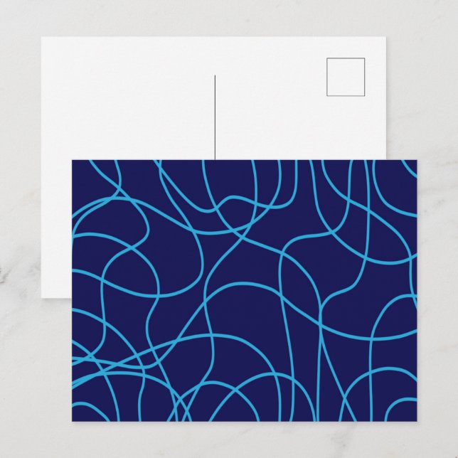 Linie Art in widersprüchlicher Blues Postkarte (Vorne/Hinten)