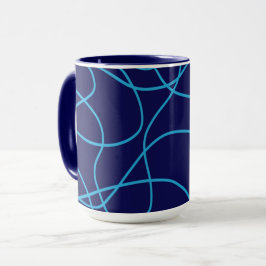 Linie Art in widersprüchlicher Blues Tasse