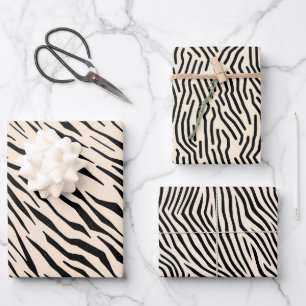 Linie Art Natur Inspiriert geometrische Schwarz-Be Geschenkpapier Set