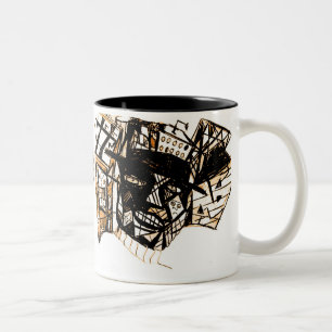 Linie Gesicht weiß Zweifarbige Tasse
