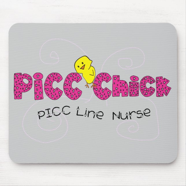 Linie Krankenschwester-Geschenke PICC Küken-PICC Mousepad (Vorne)