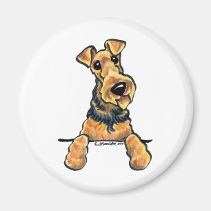 Linie Kunst Airedales Terrier Magnet