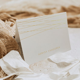 Linie | Moderne Gold Foil Stationierungskarte Folienkarte