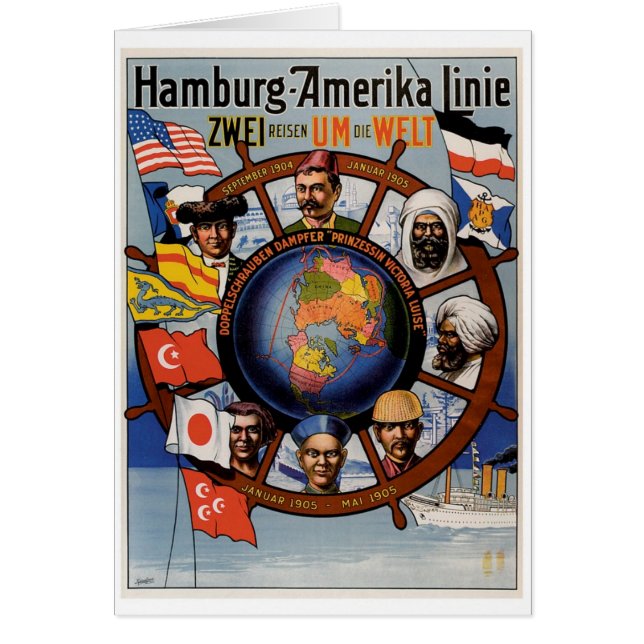 Linie Plakat Hamburgs Amerika (Vorne)