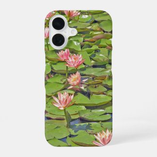 Linie rosa Seerosen iPhone 16 Hülle
