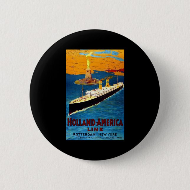 Linie Rotterdam New York Hollands Amerika Button (Vorderseite)