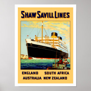 Linie Shaws Savill Poster
