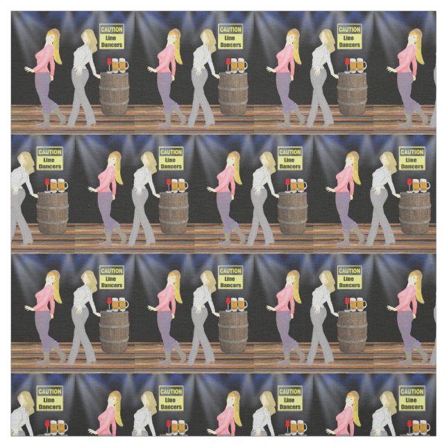 Linie Tanzen-Frauen mit Vorsicht-Zeichen 2,4" Stoff (Muster)