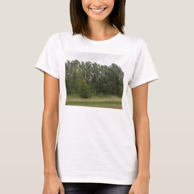 Linie Trees Landscape Ladys T Shirt (Vorderseite)