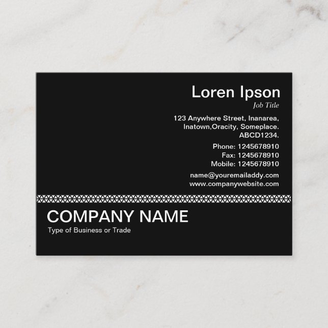 Linie v2 - Schwarz auf Weiß Visitenkarte (Vorderseite)