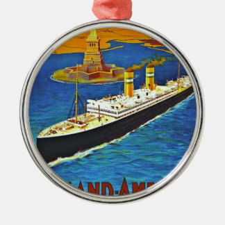 Linie Vintages Reise-Plakat Hollands Amerika Silbernes Ornament