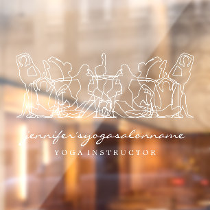 Linie Yoga Fitness Sport Salon Fensteraufkleber