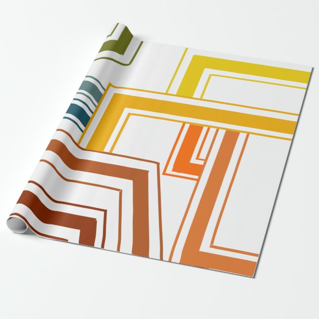 Linien der 70er Jahre Geschenkpapier (Ungerollt)