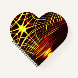 Linien, die sich in der Welle und Lichteffekt wied Notizbuch