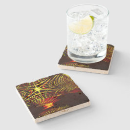 Linien, die sich in der Welle und Lichteffekt wied Steinuntersetzer