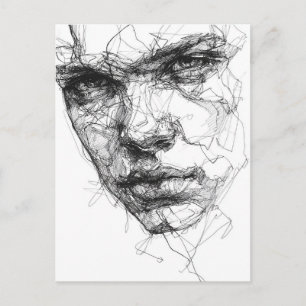 Linien eines gebrochenen Blicks Postkarte