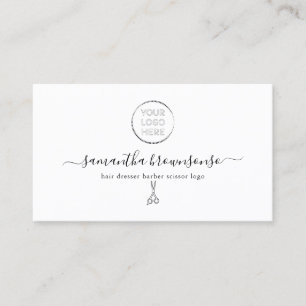 Linien-Friseur-Barbier-Schere-Logo Visitenkarte