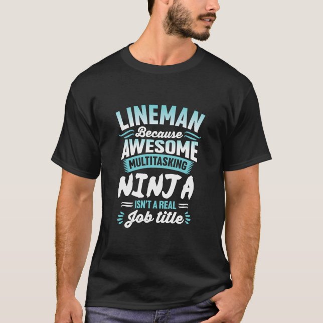 Linien-Multitasking-Ninja-Job-Titel T-Shirt (Vorderseite)