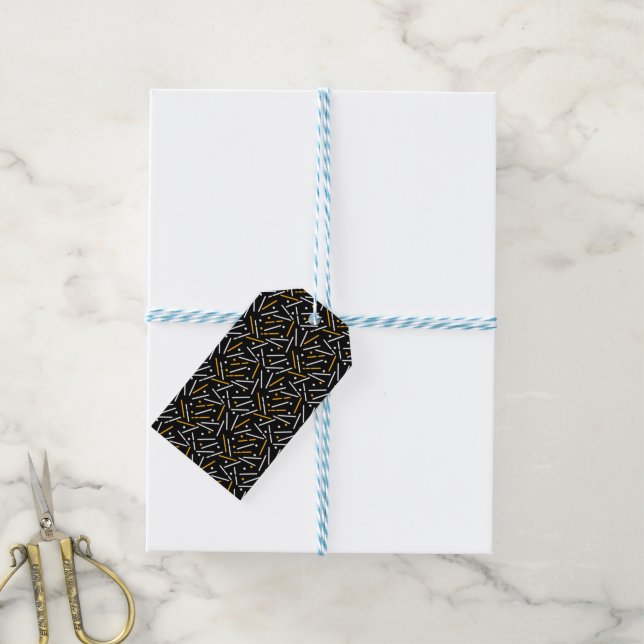Linien Muster 4 Geschenkanhänger (Mit Garn)