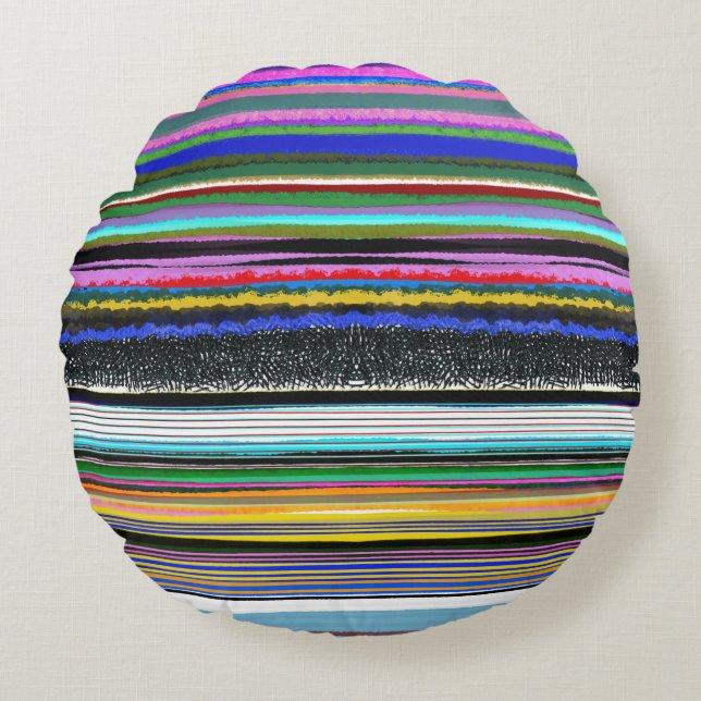 Linien Rundes Kissen (Vorderseite)