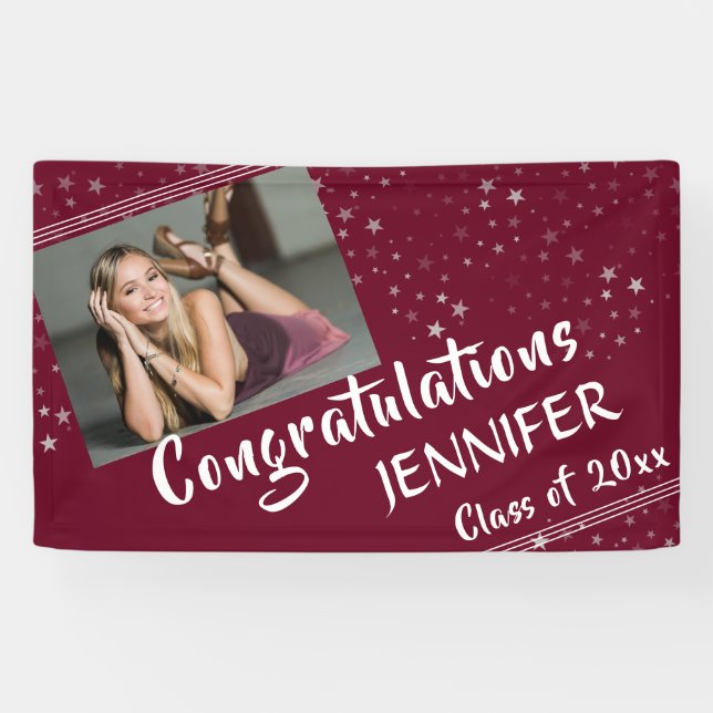 Linien und Sterne | Editierbare Farben | FOTO ABSC Banner (Horizontal)