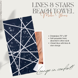 Linien und Sterne Strandtuch