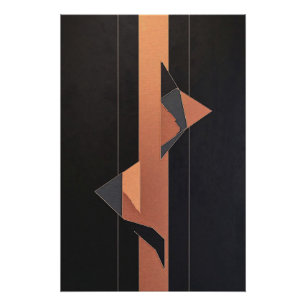Linien und Winkel in Kupfer und Schwarz Poster