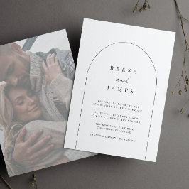 Linienbogen | Moderne Minimal verblichene Hochzeit Einladung