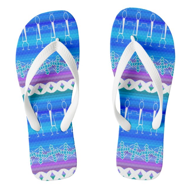 Liniendance Blau Flip Flops (Fußbett)