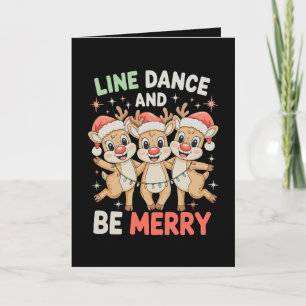Liniendanz und sei fröhlich Rentier Weihnachten Xm Karte