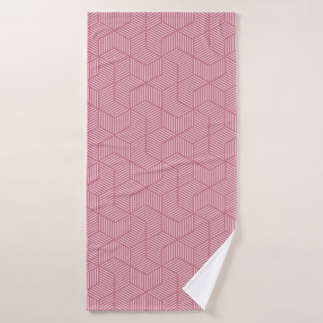 Liniengeometrie: Moderne Vintage Textur Badehandtuch (Badehandtuch)