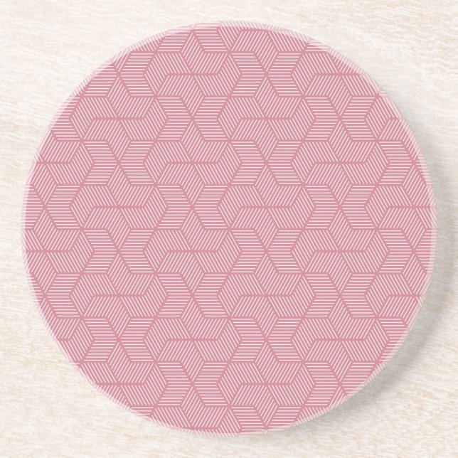 Liniengeometrie: Moderne Vintage Textur Getränkeuntersetzer (Vorne)
