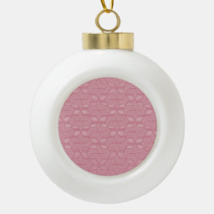 Liniengeometrie: Moderne Vintage Textur Keramik Kugel-Ornament