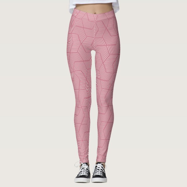 Liniengeometrie: Moderne Vintage Textur Leggings (Vorderseite)