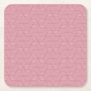 Liniengeometrie: Moderne Vintage Textur Rechteckiger Pappuntersetzer