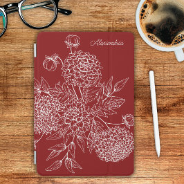 Linienillustration Blumen iPad Mini Hülle