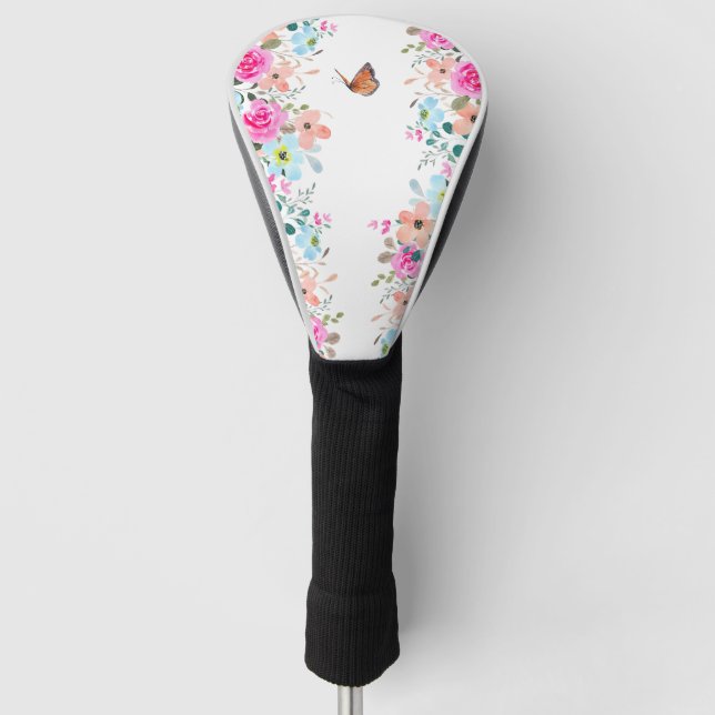 Linienkunst auf Kraftpapier Golf Headcover (Vorderseite)