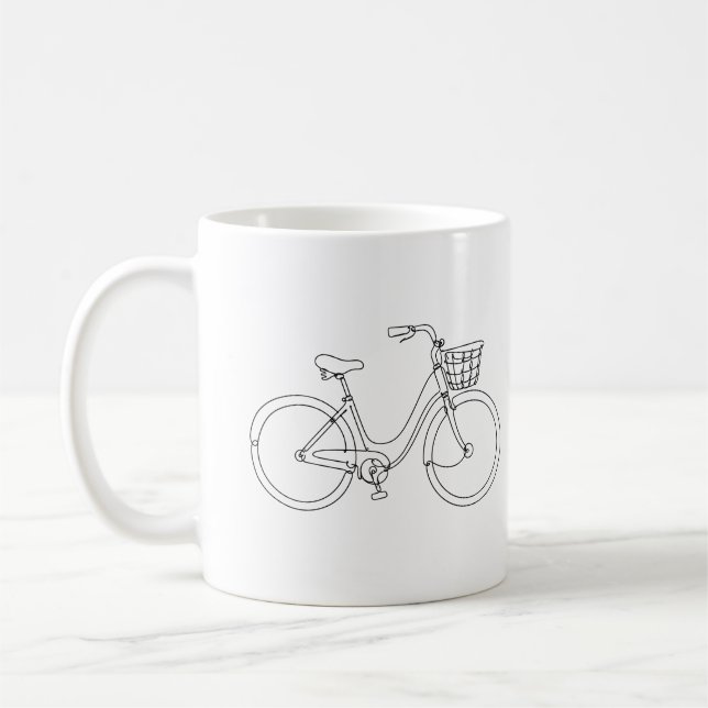 Linienkunst Fahrradbecher Kaffeetasse (Links)