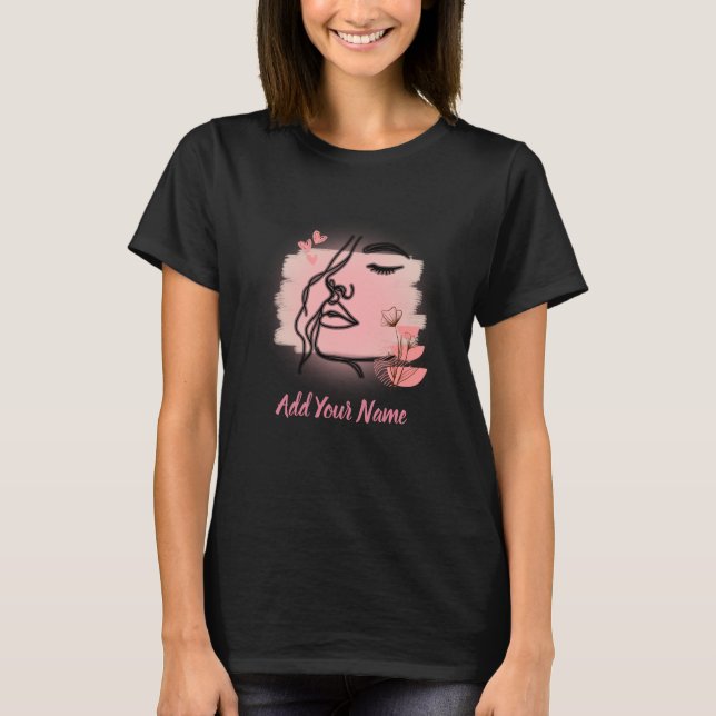 Linienkunst Gesicht T-Shirt (Vorderseite)