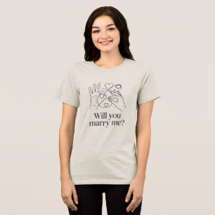 Linienkunst-Herz-Design Tri-Blend Shirt