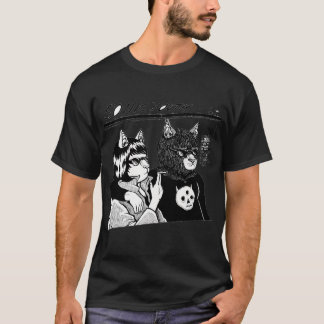 Linienkunst-Stil Rockband T-Shirt
