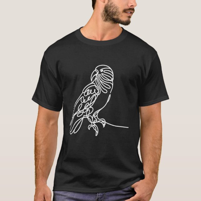 Linienkunst Vogel & Ornithologe Kea T-Shirt (Vorderseite)