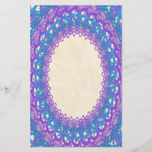 Linierte Lila blaue Spitzen p2 Stationery Pages Briefpapier