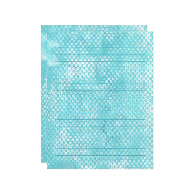 Linierte Textur Aussehen Aquamarin türkisfarbenes  (Vorderseite/Rückseite Beispiel)