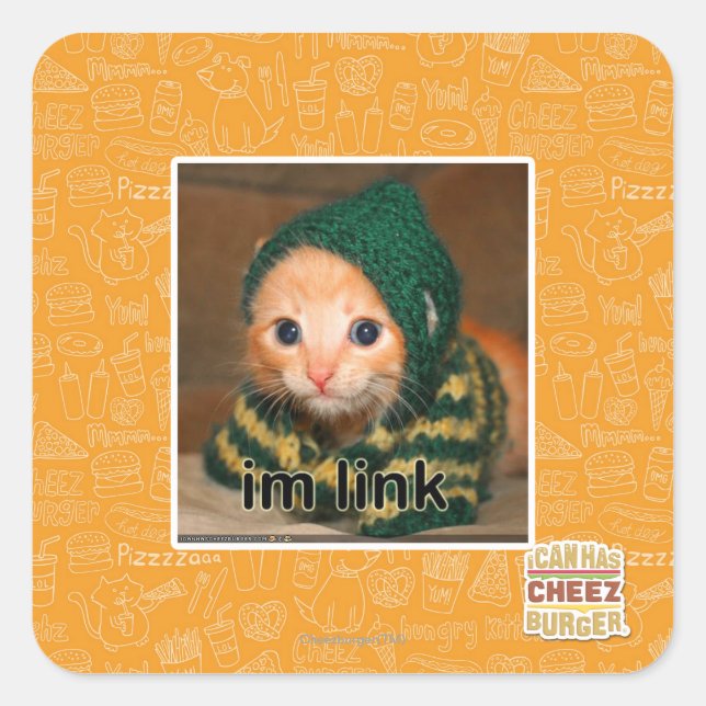 Link Quadratischer Aufkleber (Vorderseite)
