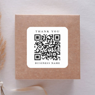 Link zur QR-Code-Website Vielen Dank Quadratischer Aufkleber
