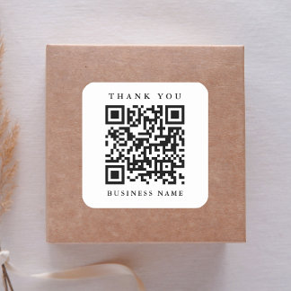 Link zur QR-Code-Website Vielen Dank Quadratischer Aufkleber