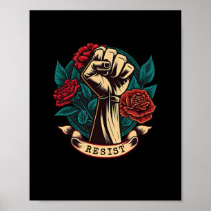 Linke demokratische sozialistische Rose Symbol Lib Poster