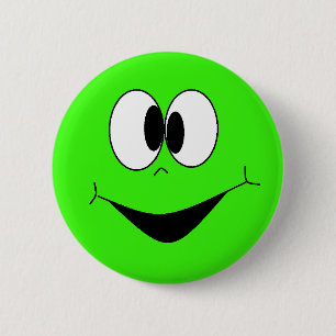 Linke Green Albern Googlie Eyes Face Button