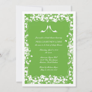 Linke Green Heelses Bridal Dusche Einladung